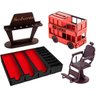 kit completo de barbearia vermelho