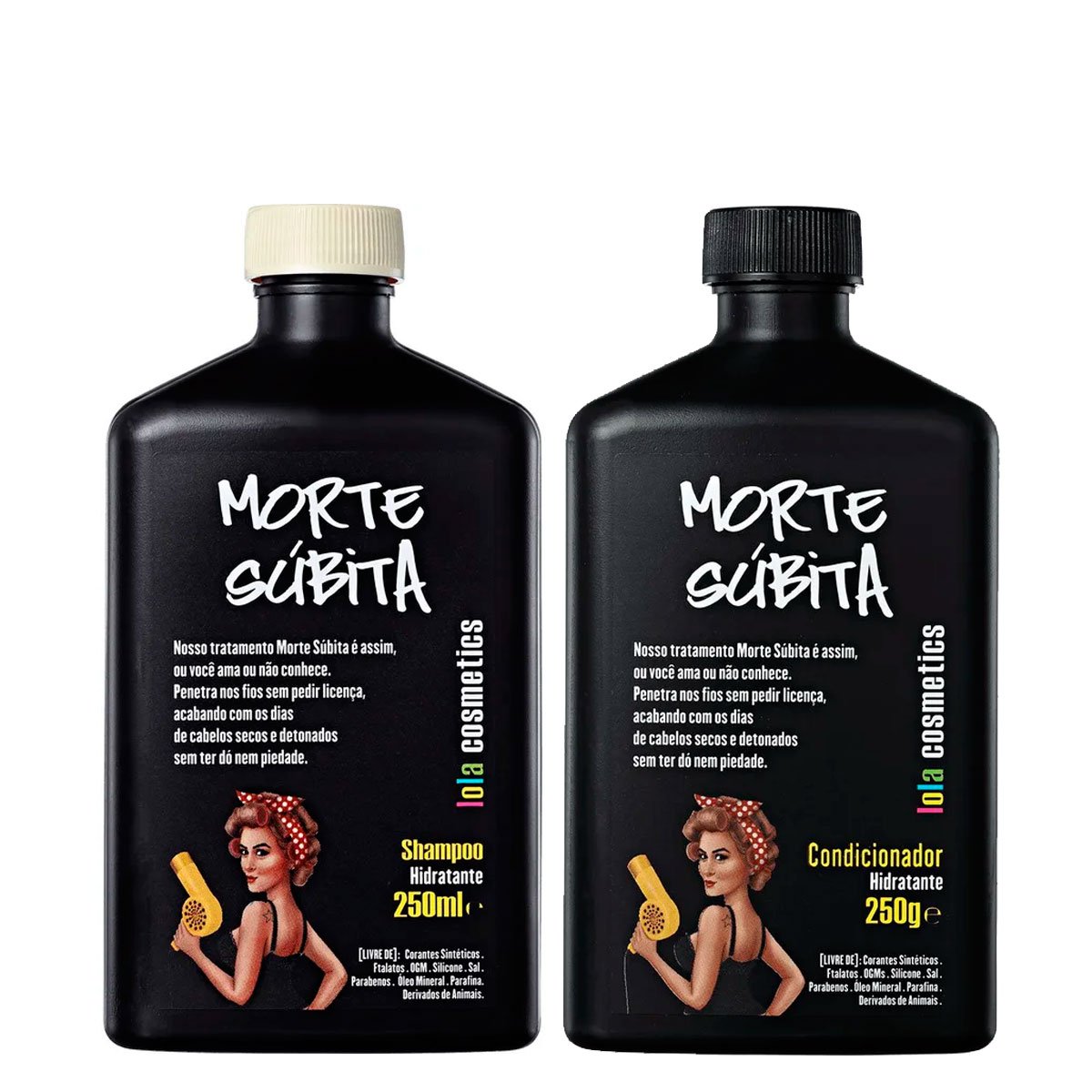 Kit Shampoo e Condicionador Hidratante Lola Cosmetics Morte Súbita 250ml