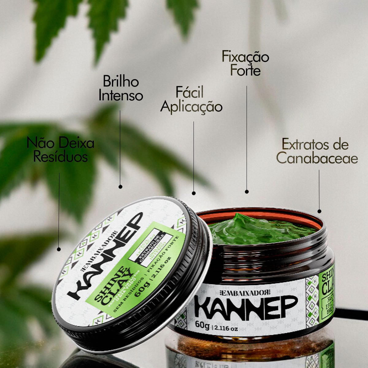 Kit Shampoo e Condicionador Detox + Pomada Brilho Kannep Embaixador