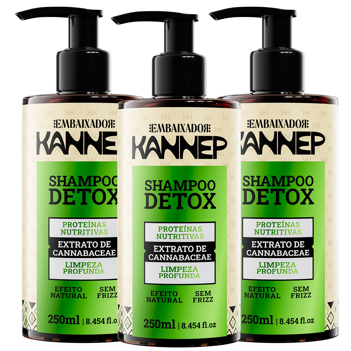 Kit 03 Shampoo Detox Kannep Embaixador 250ml