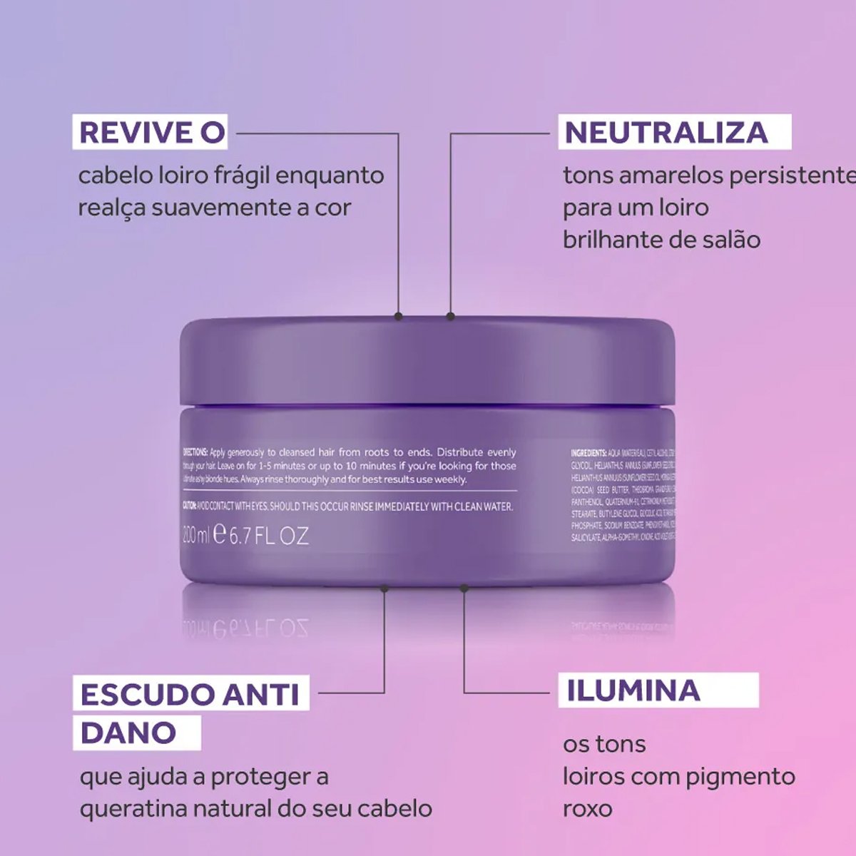 Máscara Tonalizante Bleach Blondes Purple Lee Stafford 200ml