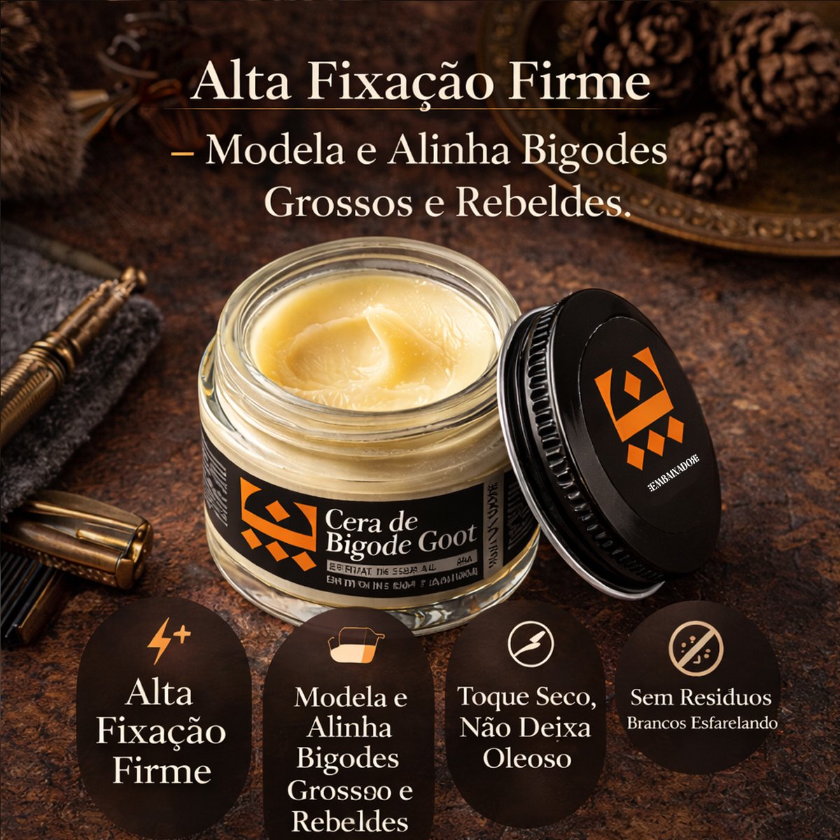 Kit 03 Cera para Bigode Goot Embaixador 20g